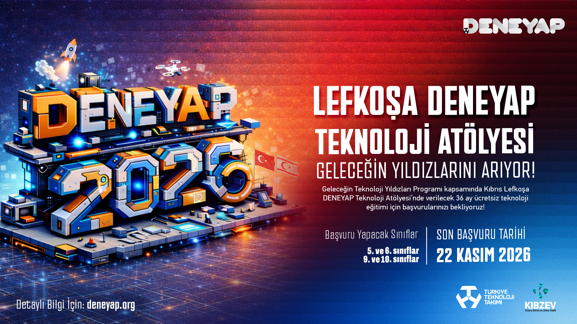 Lefkoşa DENEYAP Teknoloji Atölyesi’ne başvurular başladı… Son başvuru tarihi 22 Kasım